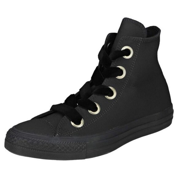 Converse Shoes - Chuck Taylor All Star Big Eyelets Leather High Top Sneaker Women's 6 Black